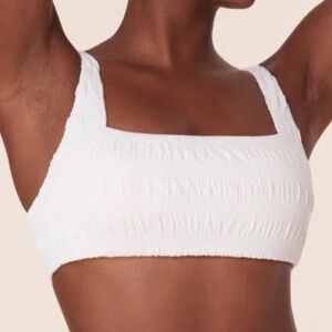 Andie The Rye Bikini Top‎ swimsuit sugar smocked off- white size XS NWT